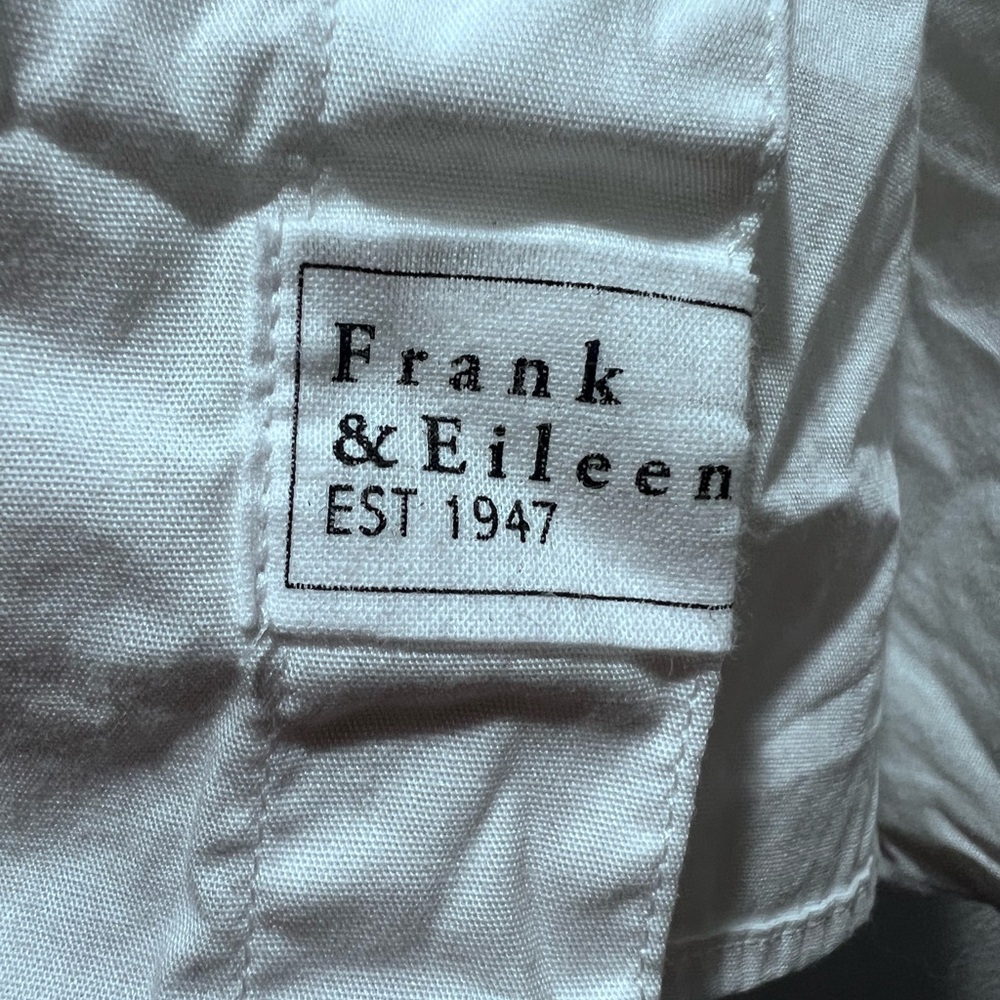 Frank & Eileen Frank & Eileen white Joedy crinkle button down shirt SzSmall EUC - Picture 8 of 9